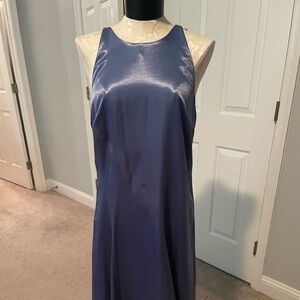 Elegant Blue Satin Dress